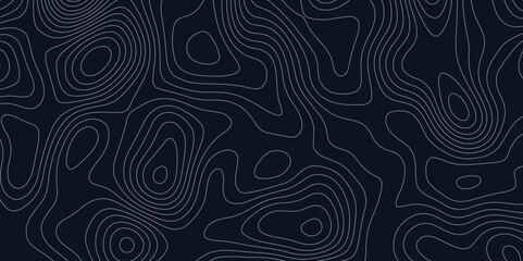 Abstract wavy topographic map. Abstract wavy and curved lines background. Abstract geometric topographic contour map background.	