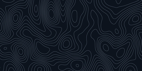 Abstract wavy topographic map. Abstract wavy and curved lines background. Abstract geometric topographic contour map background.	