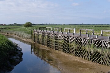 Fototapeta premium on the Authie canal in northern France