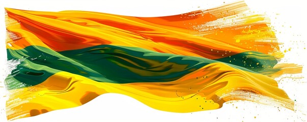 Isolated flag of Lithuania on white background