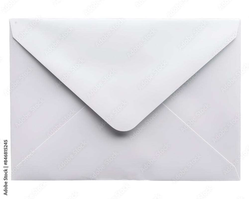 Wall mural a blank white envelope isolated on a white background, transparent background. the envelope is close