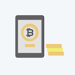 Icon Bitcoin Payment. related to Cryptography symbol. flat style. simple design illustration