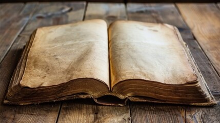 Obraz premium Classic empty notebook with vintage charm, perfect for jotting down thoughts and ideas