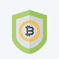 Obraz premium Icon Bitcoin Protection. related to Cryptography symbol. flat style. simple design illustration