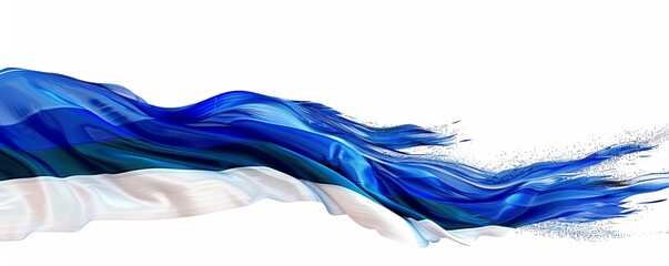 Isolated flag of Lesotho on white background