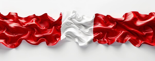 Isolated flag of Peru on white background