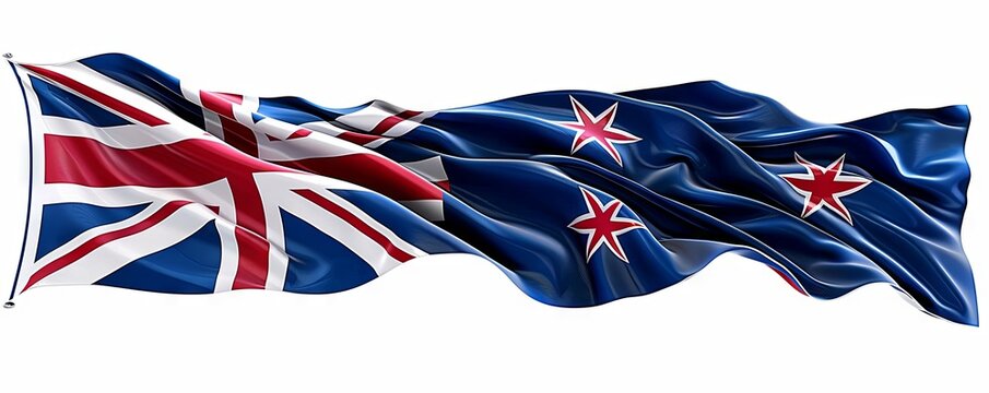 Isolated flag of New Zealand on white background