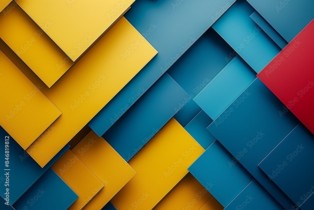 Aufkleber vivid geometric shapes in bold colors, arranged with sharp lines and precise composition
