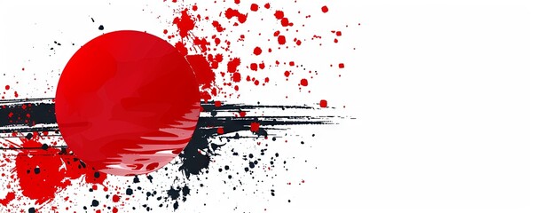 Isolated flag of Japan on white background