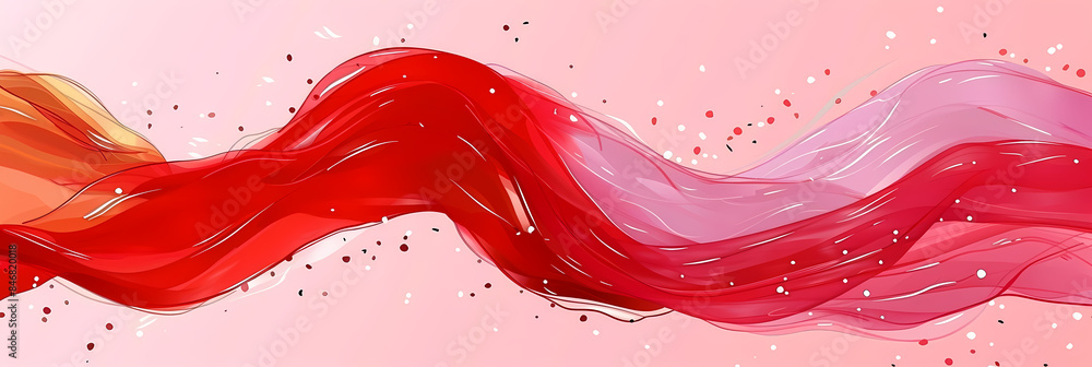Poster fluid abstract shapes with vibrant colors and wavy lines. digital abstract art