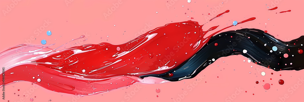 Poster fluid abstract shapes with vibrant colors and wavy lines. digital abstract art