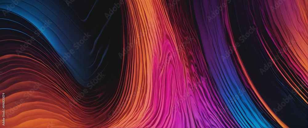 Poster vibrant rainbow gradient background with glowing abstract wave design