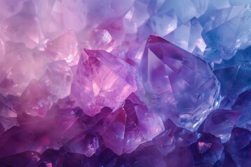 Macro photography of colorful crystal formations with a dreamy, softfocus effect