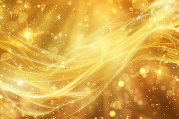 Elegant and luxurious golden abstract light background with sparkling glitter and shimmering texture for festive celebration backdrop design and holiday season wallpaper with a magical and dynamic bok