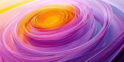 Obraz premium bright and colorful circular design of purple, yellow and magenta,smooth and curved lines,dynamic color combinations