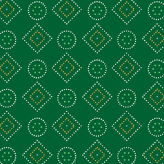 Green Bandhani Fabric Pattern Design