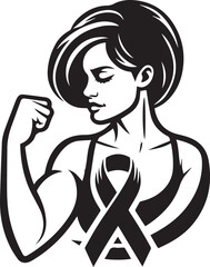 Woman Cancer Vector Illustration Silhouette. Women health abstract concept. female care and awareness