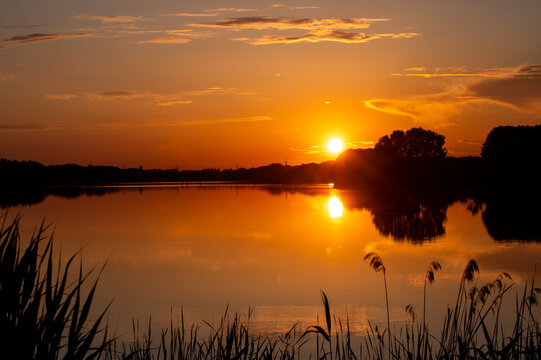 sunrise over lake