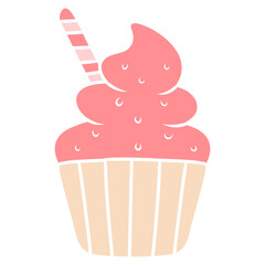 cupcake with pink frosting