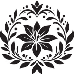 Black Flower Silhouette Vector Illustration Editable on Transparent Background