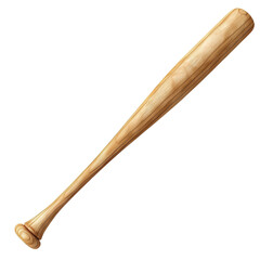 A wooden baseball bat isolated on a black background.  The bat is new and clean, with no markings or scratches. cut out. transparent background. PNG