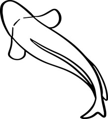 top view fish drawing.