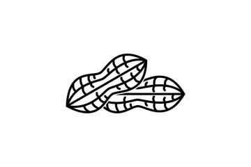 Peanut icon vector for web design on white background