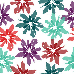 watercolor floral seamless pattern background in vector. Abstract floral camouflage. Seamless pattern.