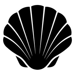 Clam shell icon or marine mollusk animal