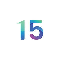 vector gradient number logo design