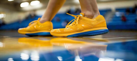 Athlete s agile footwork in action on court, emphasizing speed   summer olympics sports concept