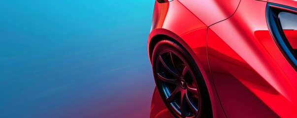 Close-up of luxury sports car with red and blue lighting, perfect for iPhone wallpaper