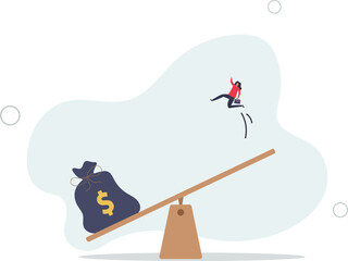 Business loan or venture capital funding to start new company or money help to survive crisis, stimulus budget concept.flat illustration.