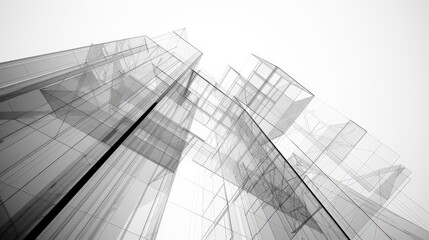 Fototapeta premium Futuristic 3D Wireframe Structures of Geometric Shapes for Engineering and Technology Presentations