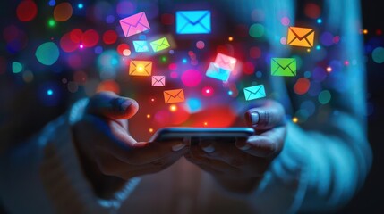 Text message marketing campaign being crafted on a smartphone with targeted promotional content