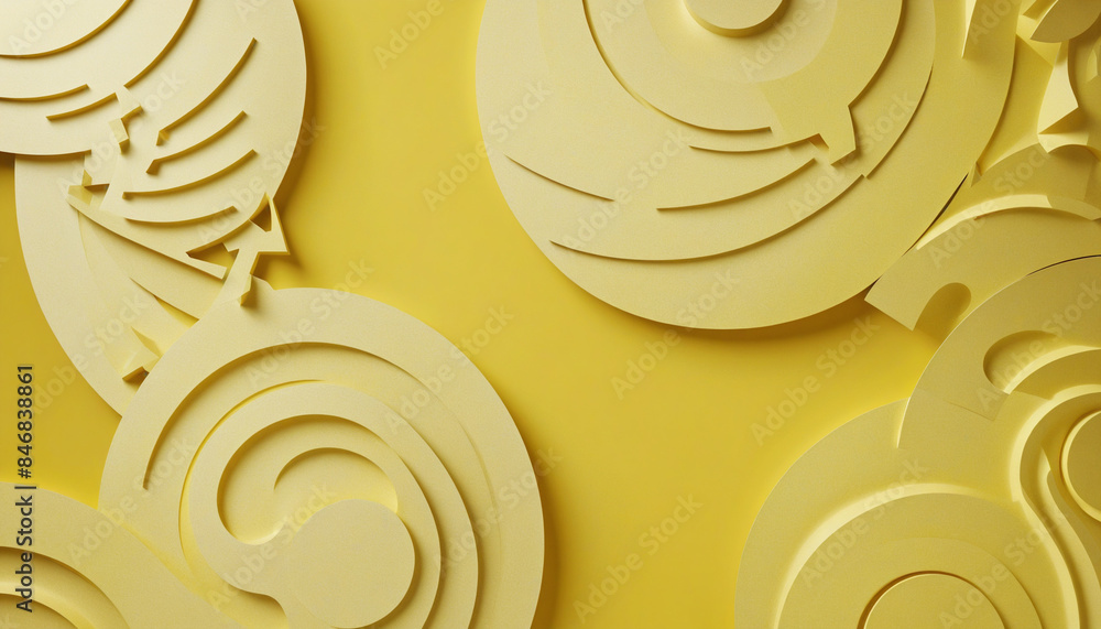 Poster yellow minimalist geometric composition creating a simple yet three-dimensional abstract background 