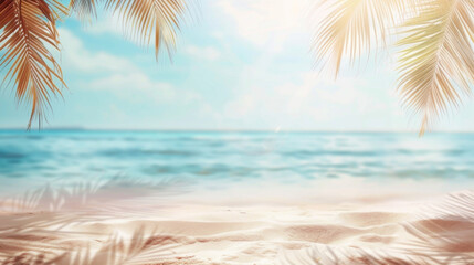 Fototapeta premium Blur beach summer abstract background. Generative ai.