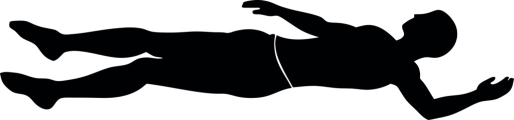 a Swimmer swimming on the water vector silhouette