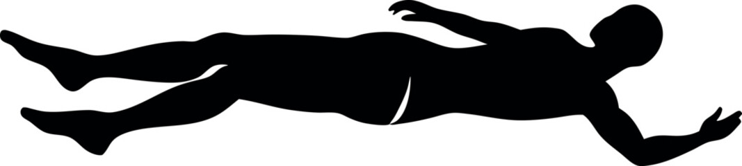 a Swimmer swimming on the water vector silhouette
