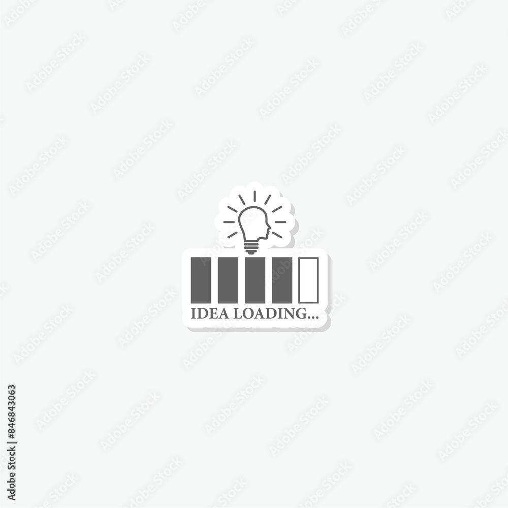 Poster idea loading icon sticker isolated on gray background