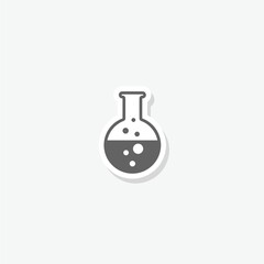 Medical test tube icon sticker isolated on gray background