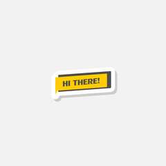 Hi there icon sticker isolated on gray background