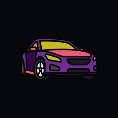 Original vector illustration. A passenger car. A contour icon.