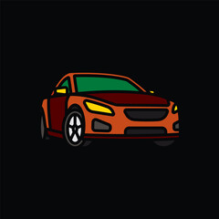 Original vector illustration. A passenger car. A contour icon.