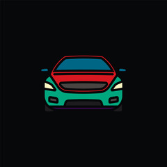Fototapeta premium Original vector illustration. A passenger car. A contour icon.
