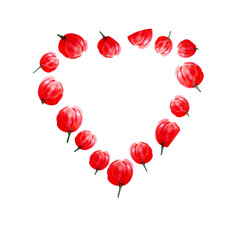 Obraz premium Watercolor frame with various decorative flowers and leaves