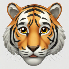 Fototapeta premium Animated Tiger Emoji with Excited Expression