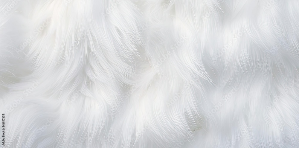 Poster white fur texture on a isolated background a close - up of a white fur texture on a isolated backgro