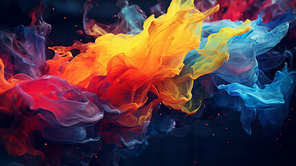 Obraz premium Abstract illustration of multi colored paint