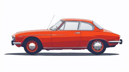 Fototapeta premium Car side view illustration on a white background. 